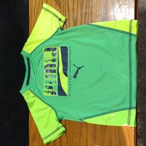 Puma Athletic Department Toddler tee shirt green yellow boy girl